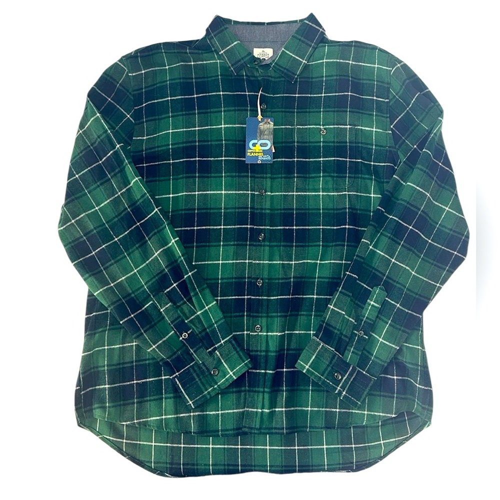 Copper Oak | NWT Hunter Green Plaid Button Down Shirt Flannel | Size XXL